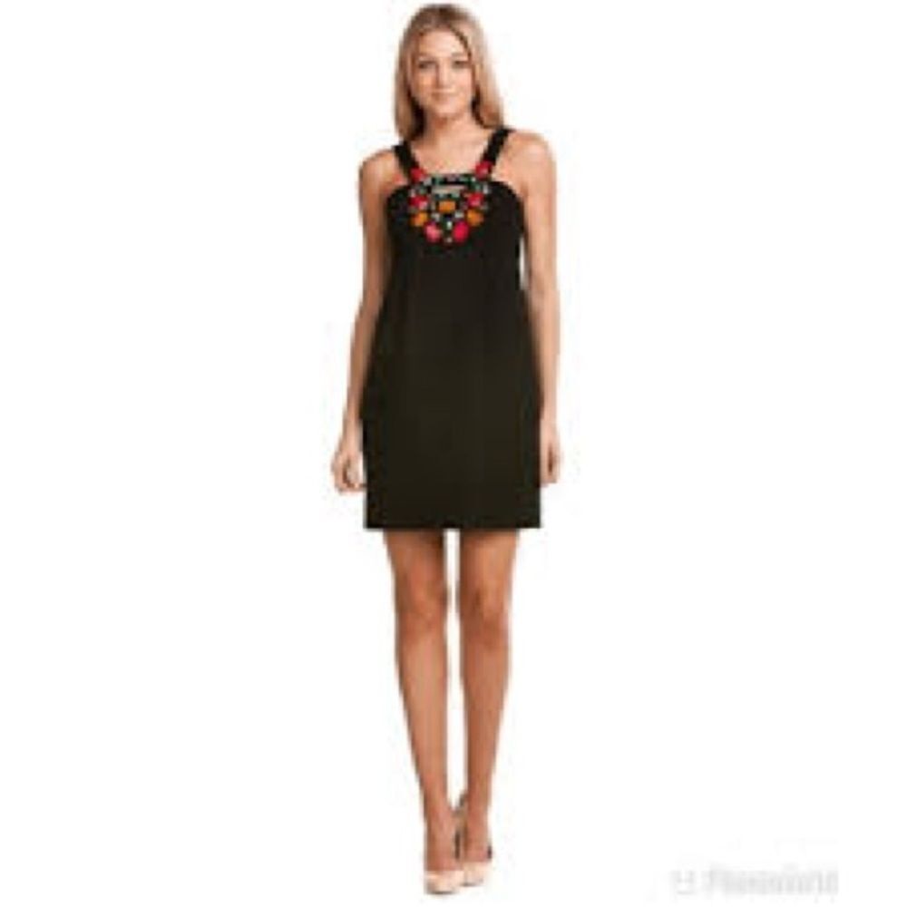 Women’s SHOSHANNA black bejeweled Multi Color Sleeveless Mini dress sz 10